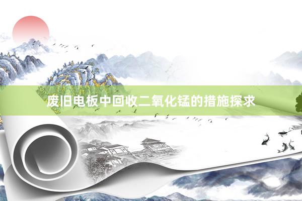 废旧电板中回收二氧化锰的措施探求