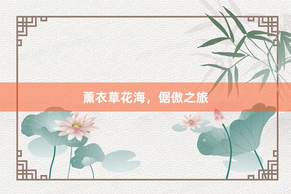 薰衣草花海，倨傲之旅